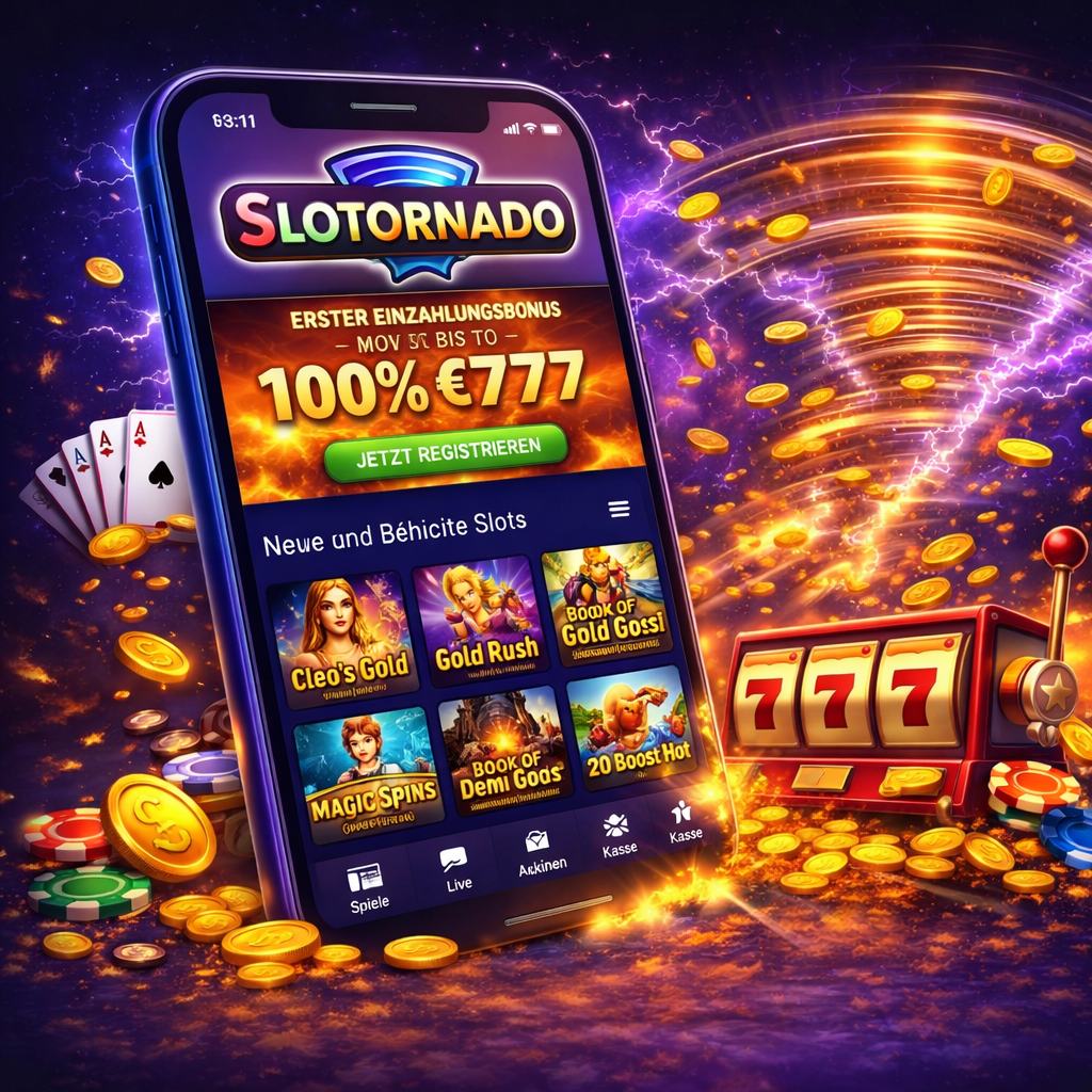 Slotornado Casino mobile App Oberfläche und Spiele